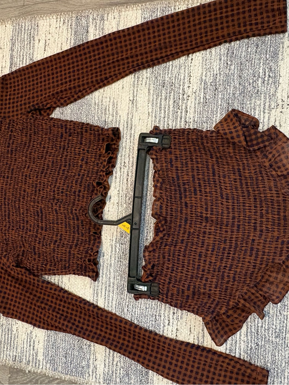 FP Movement by Free People Brown Smocked Ruffle Two-Piece Lounge Set - Picture 2 of 4